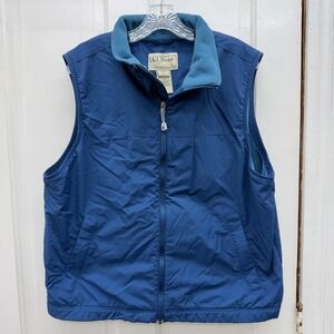 L.L. Bean blue fleece lined vest men's large regular 0 BDR4‎